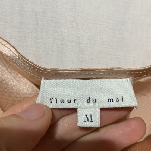 Fleur du Mal Champagne Silk Tank Top - Picture 4 of 5